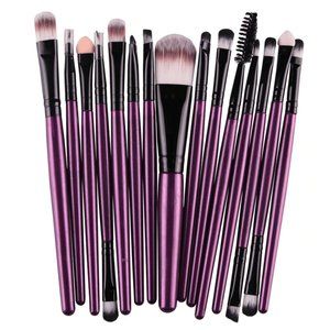 NEW 15 pcs Purple Pro Makeup Brush Set